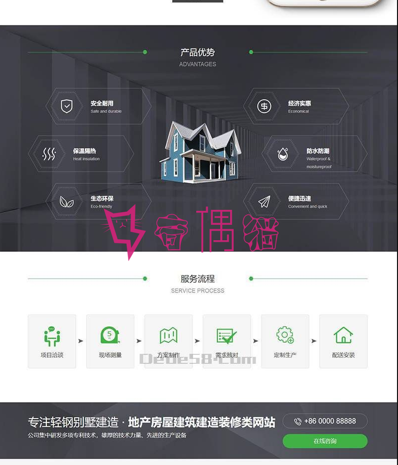 2019091202445547 - 织梦dedecms地产房屋建筑建造装修类网站织梦模板(带手机端) 加固版