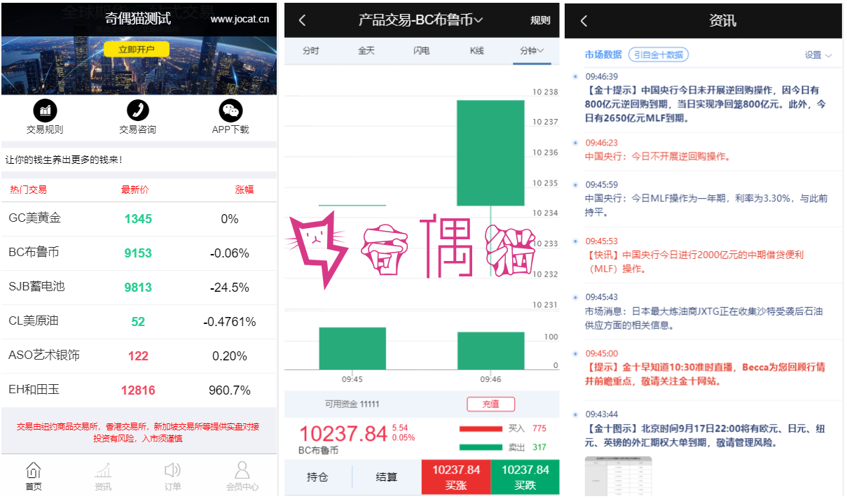 YII二次开发微交易微盘微期货点位盘系统源码