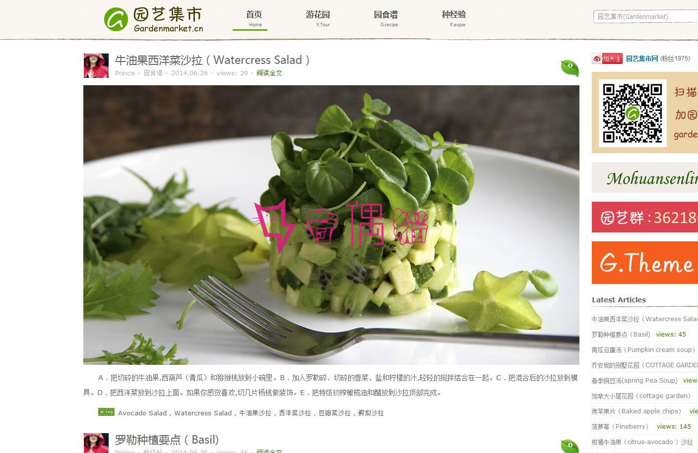wordpress仿园艺集市源码博客模板下载