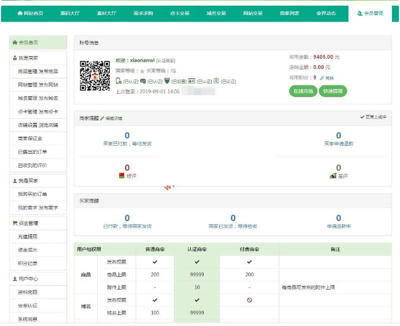 2019122404324632 - NZ源码交易平台虚拟交易系统(商家版)源码下载