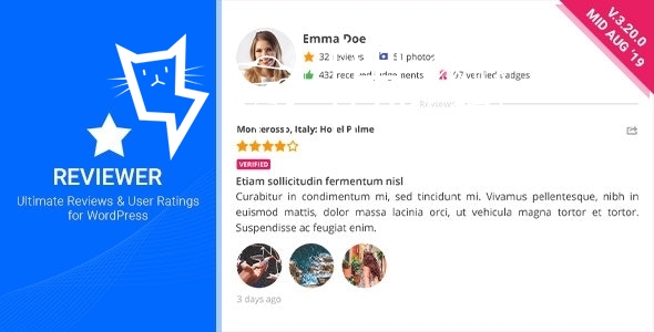 免费WordPress插件|Reviewer – 快速简单评论 WordPress 插件 – v3.24.0